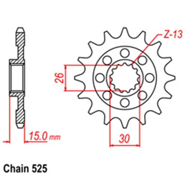 FRONT SPROCKET - STEEL 17T 525P 