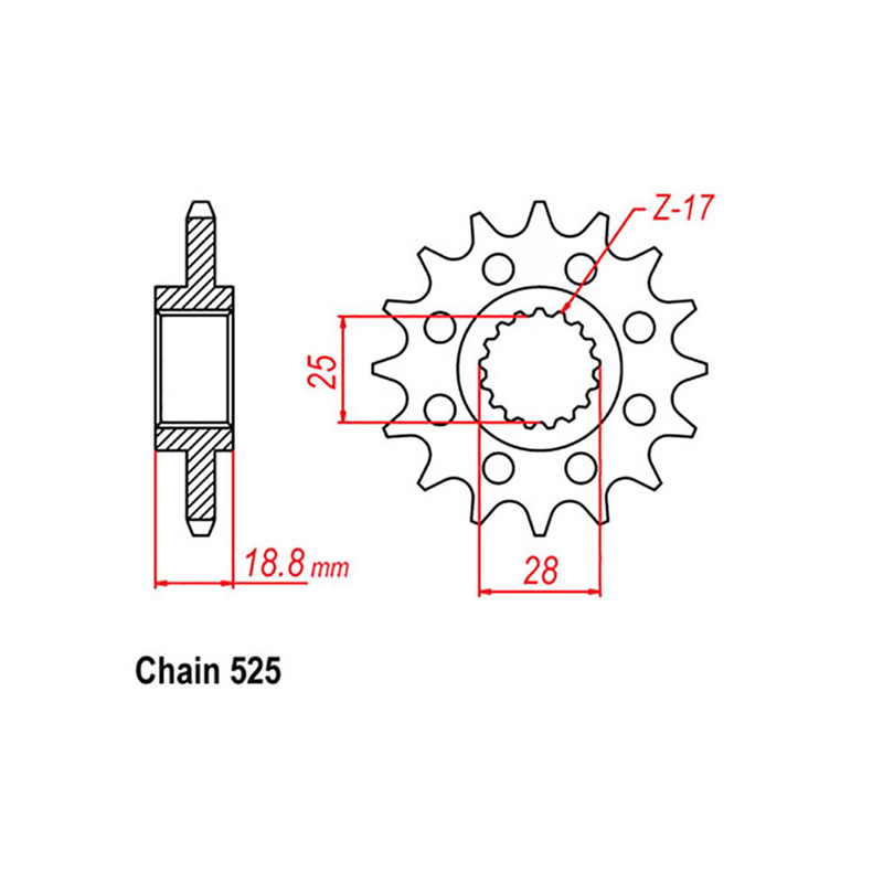 FRONT SPROCKET - STEEL 20T 525P