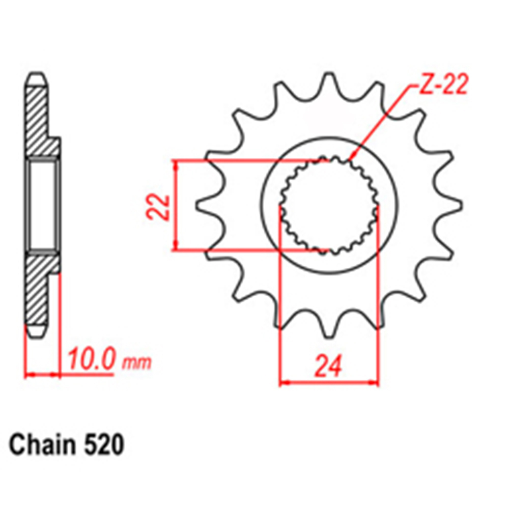 FRONT SPROCKET - STEEL 13T 520P 