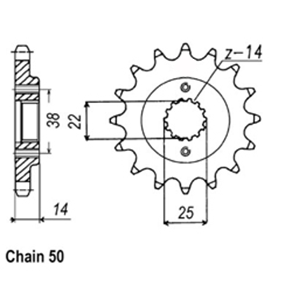 FRONT SPROCKET - STEEL 15T 520P