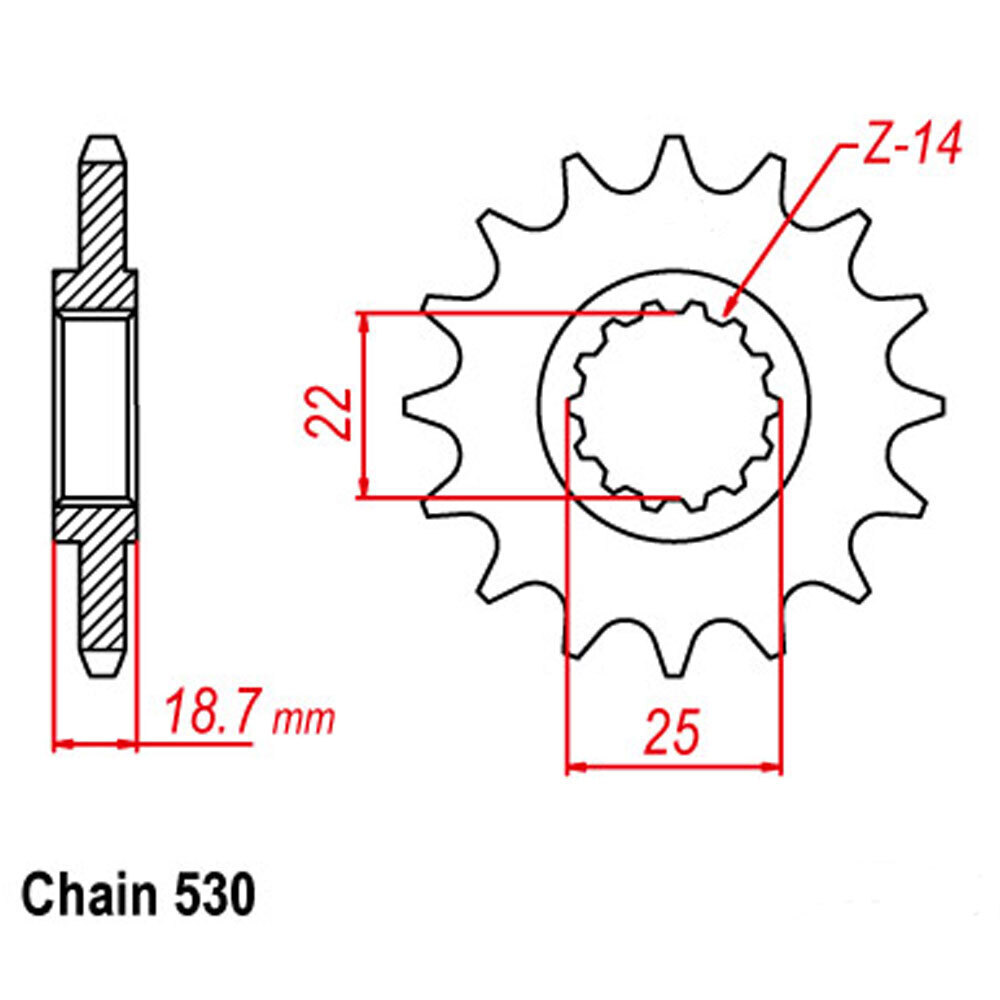 FRONT SPROCKET - STEEL 15T 530P  