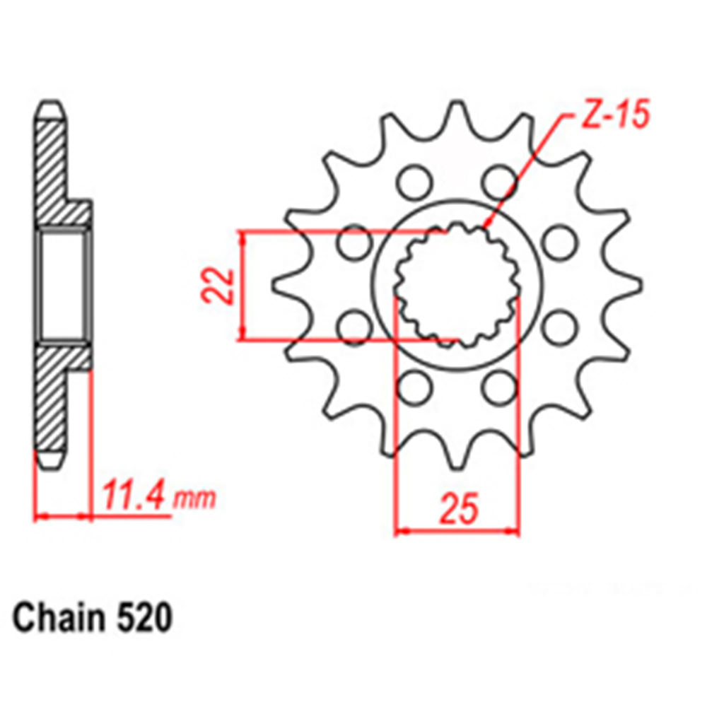 FRONT SPROCKET - STEEL 14T 520P 