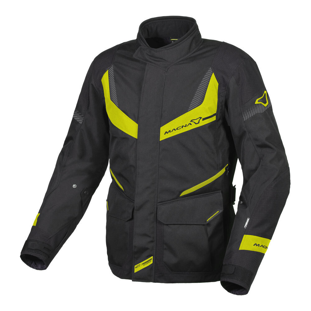 Macna Rancher Jacket Black/Fluro Yellow Small