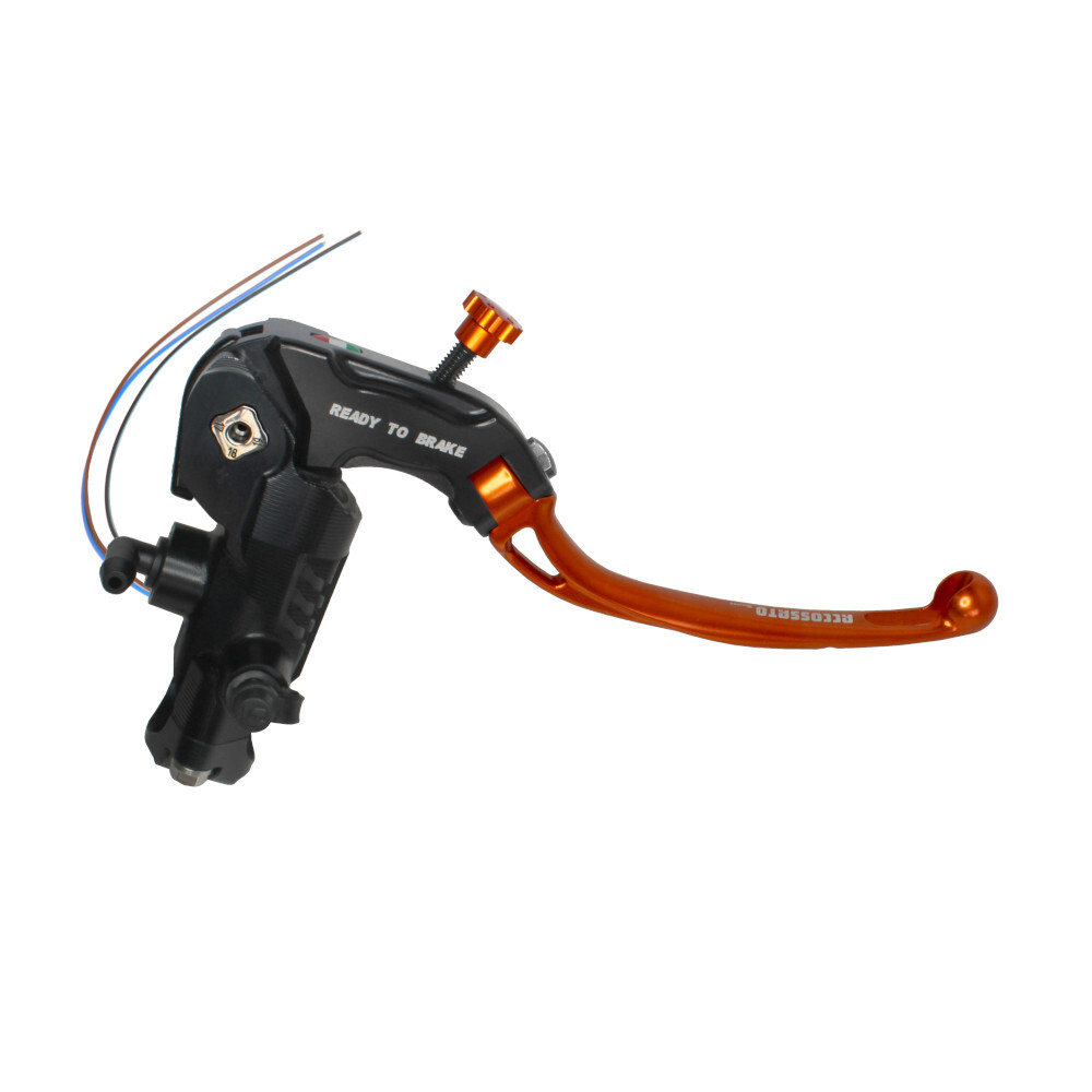 Accossato Brake Master Cylinder Ready-to-Brake CNC PRS 16x17-18-19 long orange folding lever